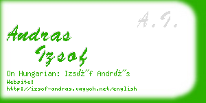 andras izsof business card